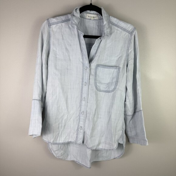 Bella Dahl 100% Tencel Lyocell Button Down Shirt XS Light Blue Soft Chambray - Picture 2 of 8